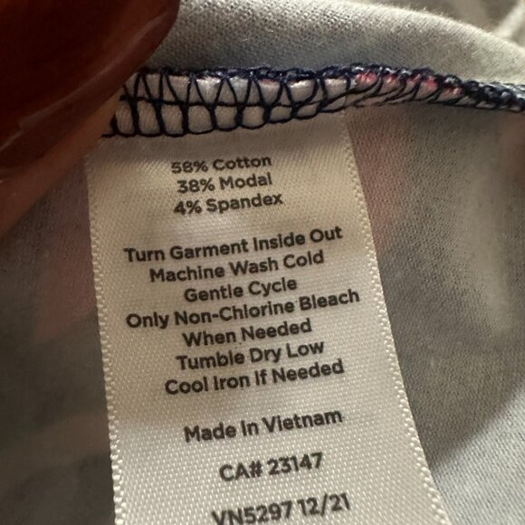 Talbots Dress sz M maxi Blue Jersey Knit Sleeveless Floral Botanical NEW - Picture 6 of 6